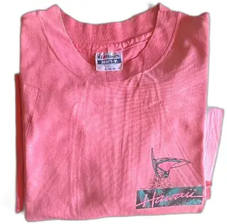 Vintage Hanes Beefy T Shirt Hawaii Windsurf Pink XL 46 48 Made In USA Unused