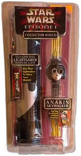 Star Wars Episode I Anakin Skywalker Collector Watch Qui-Gon Jinn Lightsaber C