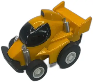 Vintage Yellow Mini Pullback Toy Car Formula Racer Kiddie World 1990s