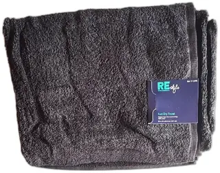 Room Essentials Fast Dry Towel 100 Percent Cotton Black 30 x 54 Inches New Unused