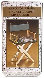 Cloudscape Director Chair Magnetic Paper Clip Holder Gold Tone Vintage Boxed