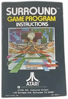 Atari Surround Game Program Instruction Manual Model CX2641 1977 Original Booklet