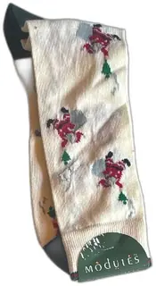 Modules Christmas Santa Crew Socks Neiman Marcus Japan Cream Green New Vintage