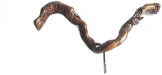 Vintage Rustic Corkscrew Handmade Wood Vine Handle Antique Bar Tool 20 Inch