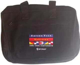 Informix Extend Your Horizons 1996 User Conference Black Laptop Bag Briefcase Vintage