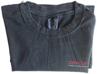 Vintage Oracle NCA Network Computing Promo T Shirt Anvil Large Black Unused