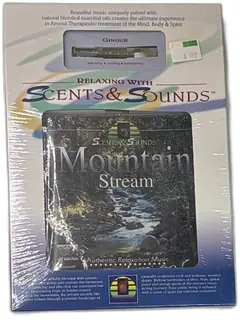 Scents And Sounds Mountain Stream CD Ginger Oil New Age Relaxation Sealed 1998