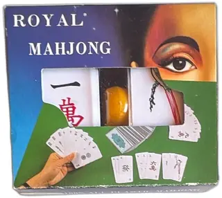 Royal Mahjong Traveler Set Vintage M102 Plastic Portable Game Wood Expressions