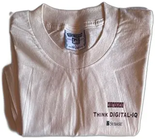 Vintage Lee Sybase Digital Think Digital IQ Promo T Shirt Large Made In USA Unused