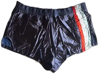 Vintage Kings Road Nylon Swim Trunks Large Navy Red White Striped Sears Menswear