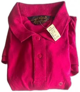 Eddie Bauer Magenta Solid Interlock Polo Shirt XL New With Tags 100 Percent Cotton
