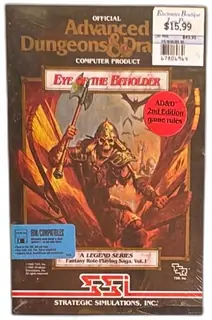Advanced Dungeons Dragons Eye Of The Beholder PC Big Box 3.5 IBM Sealed 1990