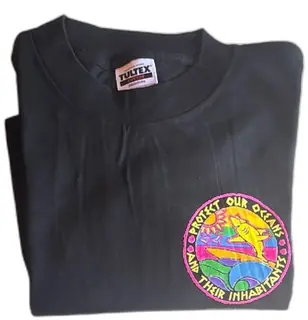 Vintage Tultex XLarge Protect Our Oceans One World Family San Diego Black TShirt