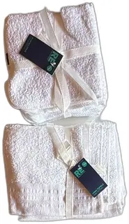 Room Essentials Washcloths 8 Pack and Hand Towels 2 Pack 100 Percent Cotton True Whit
