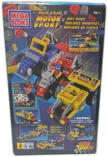 Mega Bloks Motor Sport 9811 Hot Rods Build Race Set 180 Pieces 1996 NIB