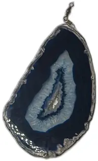 Natural Blue Agate Slice Hanging Window Sun Catcher 7 Inch Polished Geode