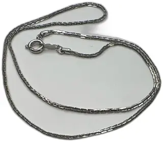 18KGP Silver Tone Box Chain Necklace 18 Inch Men Women Fashion Jewelry