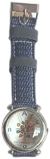 Accton Promotional Quartz Watch Blue Nylon Band Unique Logo Face Stainless Steel