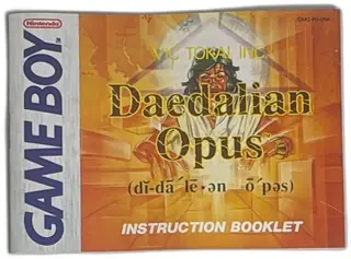 Nintendo Game Boy Daedalian Opus Instruction Booklet 1990 Vic Tokai USA Manual