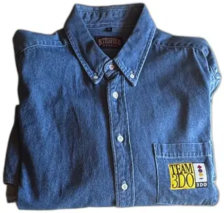 Team 3DO Butterfield Stage Denim Shirt XL Vintage Blue Promo Button Down Unused