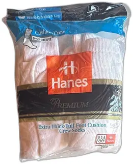 Hanes Premium Men’s Cushion Crew Socks 6 Pairs Size 10-13 1996 USA Olympic Sponsor