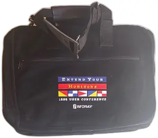Informix 1996 User Conference Extend Your Horizons Black Laptop Bag Briefcase Vintage
