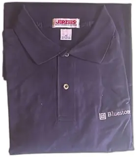 Jerzees Bluestone Polo Shirt Navy Blue XL 100 Percent Combed Cotton Made USA