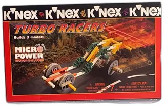 K'NEX Turbo Racers 11104 1995 Vintage 3 Model Building Set Micropower Motor