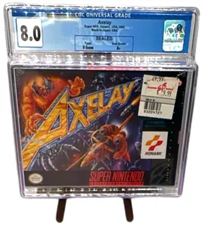 Axelay Super Nintendo SNES Sealed CGC 8.0 A+ Graded 1992 Konami USA V-Seam