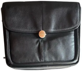Dell Genuine Leather Black Laptop Briefcase Bag Case Professional Organizer New