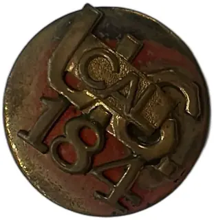 Vintage Brass UCAL 184 Screwback Badge California Union Memorabilia Circa Mid 20th Ce