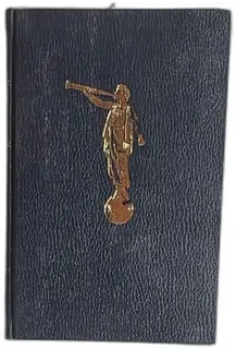 1977 Book Of Mormon LDS Black Leather Gold Angel Moroni Illustrated Vintage