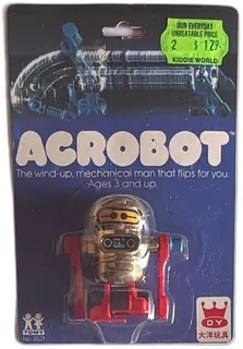Tomy Acrobot Wind Up Mechanical Robot No 2521 Vintage 1978 MOC Gold Red