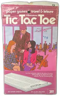 1974 3M 3 Dimensional Tic Tac Toe Paper Game Travel Set 50 Sheets