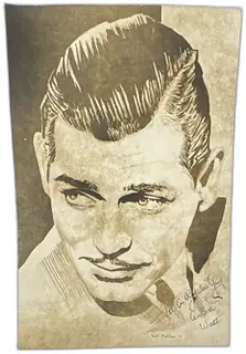 1946 W C Kohler Signed Portrait Art Print Sepia Sketch Hollywood Actor Inscribed