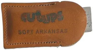 Smiths Cutups Soft Arkansas Natural Sharpening Stone With Leather Case Vintage