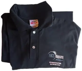 Hanes Stedman FACS Odyssey 1997 National Service Meeting Polo Shirt XL Black USA
