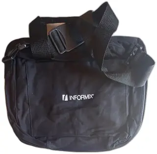 Vintage Informix Black Nylon Laptop Messenger Bag Shoulder Strap Multiple Compartment