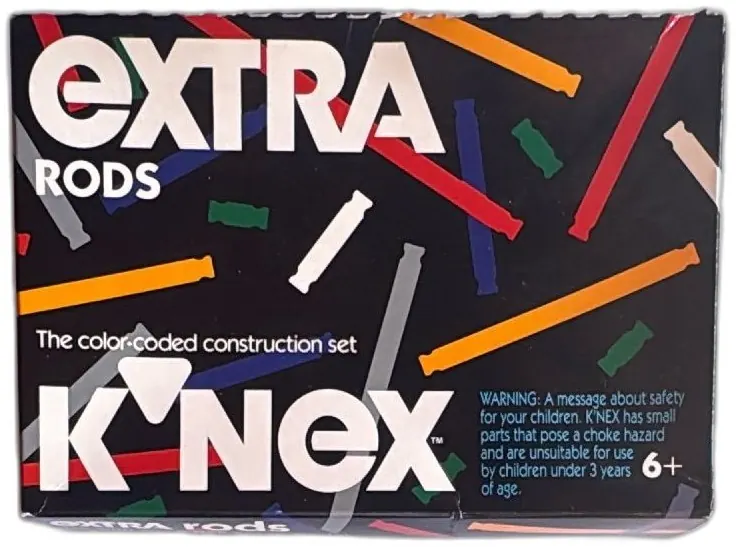 K'NEX Extra Rods 74040 Color Coded Construction Set 1993 Vintage New Sealed
