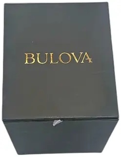 Bulova Original Watch Box Black Gold Logo Velvet Pillow Empty Storage Case