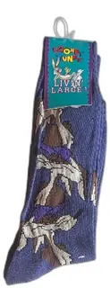 1993 Looney Tunes Livin Large Bugs Bunny Graphic Socks Blue Acrylic Vintage NWT