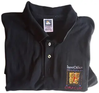 Vintage Oracle InterOffice Black Polo Shirt Cotton Deluxe XL Tech Company Promo Unuse