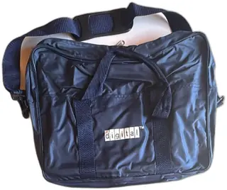 Vintage Digital Branded Blue Nylon Laptop Bag Shoulder Strap Briefcase Unused