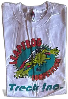 Vintage Treck Inc Leapfrog The Competition T Shirt XL Fruit Of The Loom White NOS