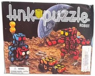 Vintage Link Puzzle Robot Construction Toy Box Set 1980s Rotating Link System Rare