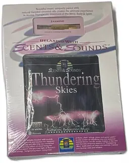 Scents And Sounds Thundering Skies CD Jasmine Oil Set 1998 Madacy Sealed