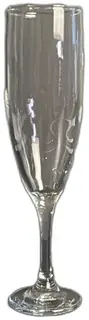 Clear Glass Champagne Flute Etched Anchor Mark Classic Stemware 7 Inch Tall