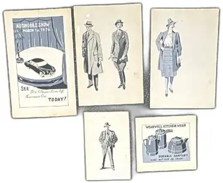1947 1948 Student Advertising Art Posters Automobilia Kitchen Wear Fashion Lot