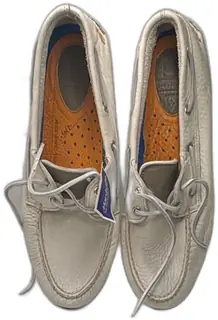 Sperry Top Sider White Leather Boat Shoes Men Size 12 Active Comfort System