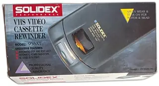 Solidex 958XT VHS Video Cassette Rewinder New In Box 1993 Automatic Stop Eject